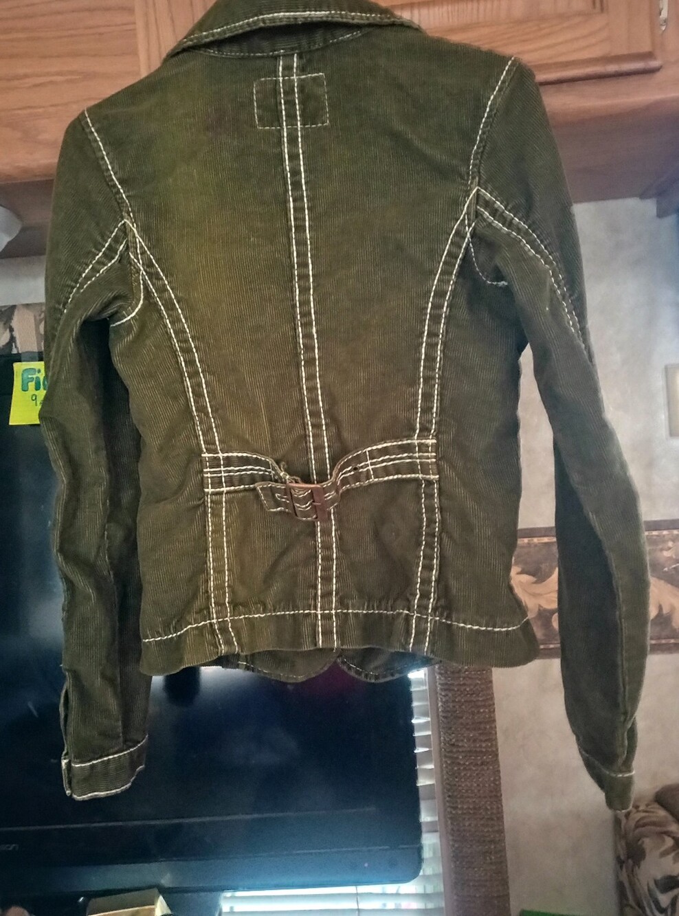 True Religion Olive Corduroy Jacket with Back Belt